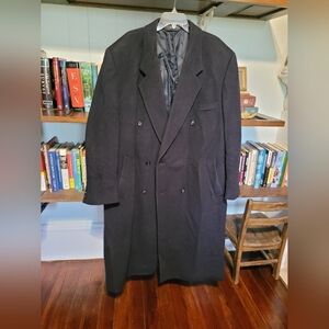 Gianelli wool cashmere blend Navy trench. Men's 48R